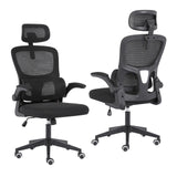 Office & Desk Chairs: Work Office Chair - Lumber Support, Flip-up Armrest, Adjustable Headrest SITIO - Black