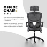 Office & Desk Chairs: Work Office Chair - Lumber Support, Flip-up Armrest, Adjustable Headrest SITIO - Black