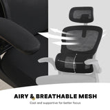 Office & Desk Chairs: Work Office Chair - Lumber Support, Flip-up Armrest, Adjustable Headrest SITIO - Black