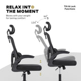 Office & Desk Chairs: Work Office Chair - Lumber Support, Flip-up Armrest, Adjustable Headrest SITIO - Black