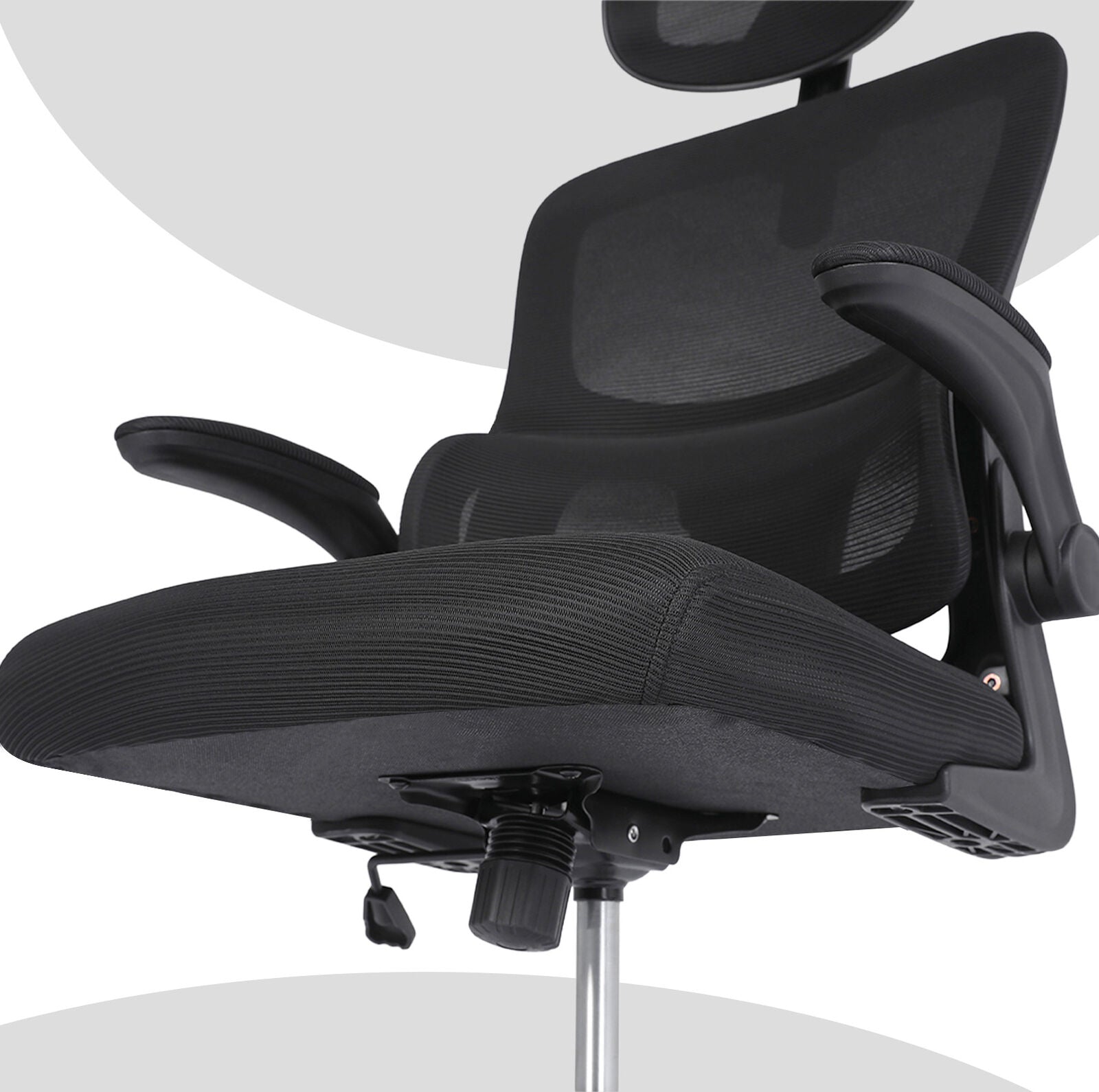 Office & Desk Chairs: Work Office Chair - Lumber Support, Flip-up Armrest, Adjustable Headrest SITIO - Black