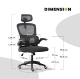 Office & Desk Chairs: Work Office Chair - Lumber Support, Flip-up Armrest, Adjustable Headrest SITIO - Black