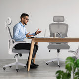 Office & Desk Chairs: Work Office Chair - Lumber Support, Flip-up Armrest, Adjustable Headrest SITIO - GREY