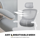 Office & Desk Chairs: Work Office Chair - Lumber Support, Flip-up Armrest, Adjustable Headrest SITIO - GREY
