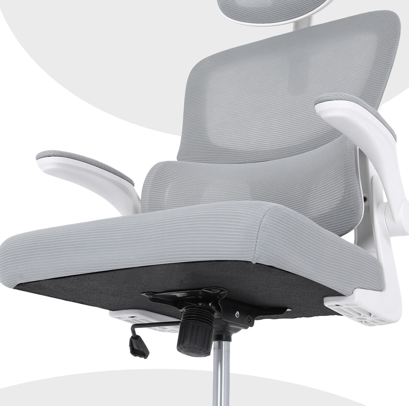 Office & Desk Chairs: Work Office Chair - Lumber Support, Flip-up Armrest, Adjustable Headrest SITIO - GREY