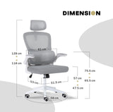 Office & Desk Chairs: Work Office Chair - Lumber Support, Flip-up Armrest, Adjustable Headrest SITIO - GREY