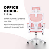 Office & Desk Chairs: Work Office Chair - Lumber Support, Flip-up Armrest, Adjustable Headrest SITIO - Pink