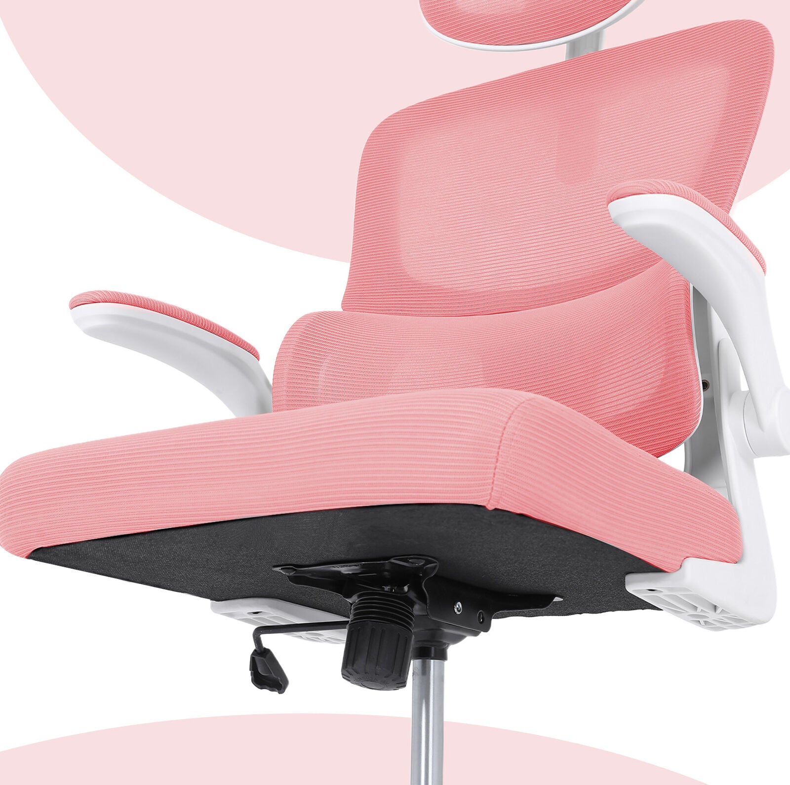 Office & Desk Chairs: Work Office Chair - Lumber Support, Flip-up Armrest, Adjustable Headrest SITIO - Pink