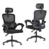 Office & Desk Chairs: Ergonomic Reclining Office Chair - Lumbar Support, Adjustable Headrest VELTRA - BLACK