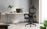 Office & Desk Chairs: Ergonomic Reclining Office Chair - Lumbar Support, Adjustable Headrest VELTRA - BLACK