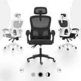 Office & Desk Chairs: Ergonomic Reclining Office Chair - Lumbar Support, Adjustable Headrest VELTRA - BLACK