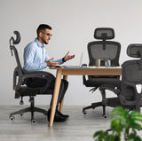 Office & Desk Chairs: Ergonomic Reclining Office Chair - Lumbar Support, Adjustable Headrest VELTRA - BLACK