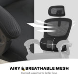 Office & Desk Chairs: Ergonomic Reclining Office Chair - Lumbar Support, Adjustable Headrest VELTRA - BLACK