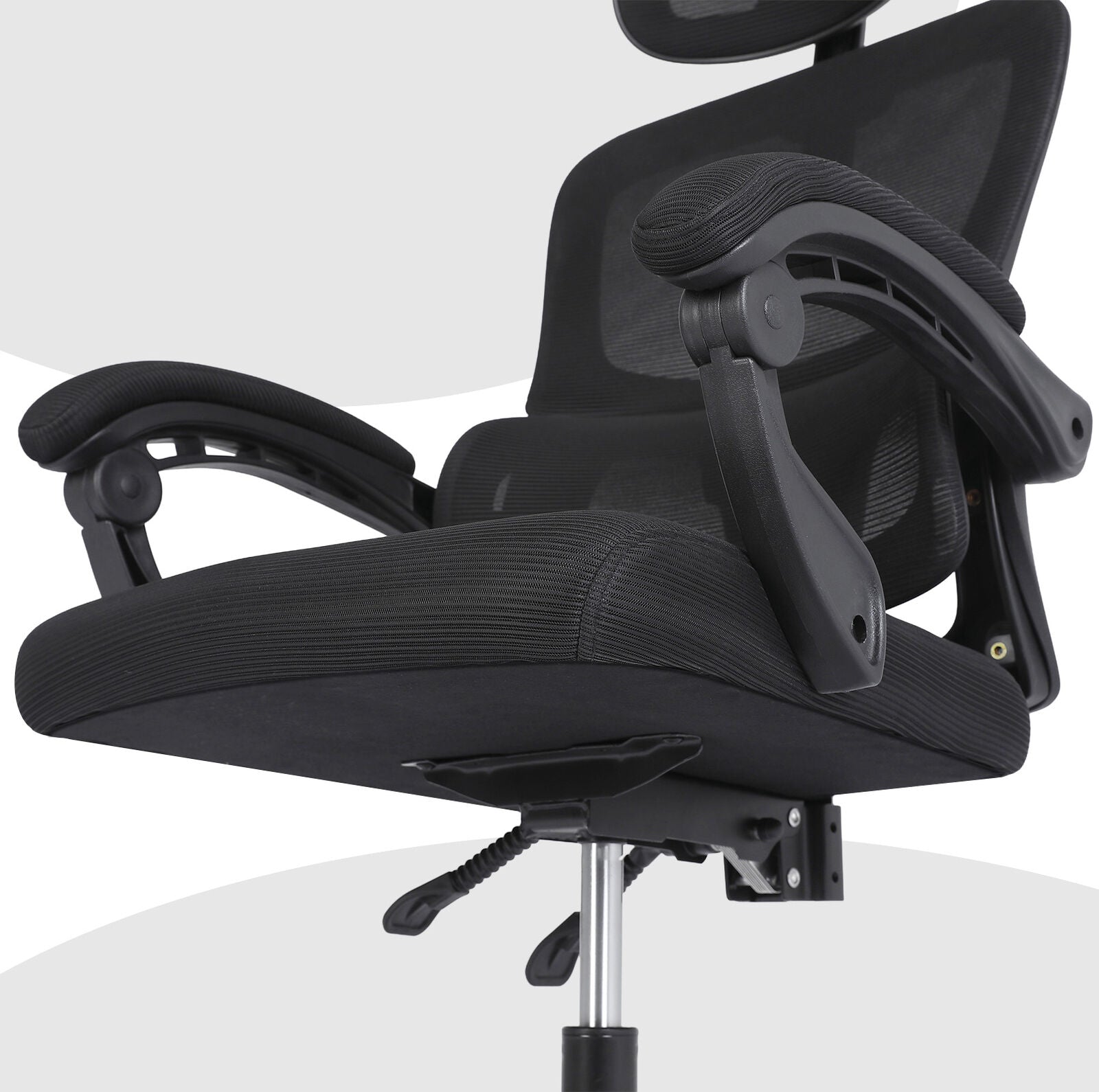 Office & Desk Chairs: Ergonomic Reclining Office Chair - Lumbar Support, Adjustable Headrest VELTRA - BLACK