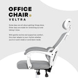 Office & Desk Chairs: Ergonomic Reclining Office Chair - Lumbar Support, Adjustable Headrest VELTRA - GREY