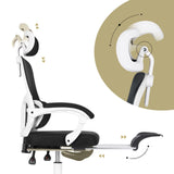 Office & Desk Chairs: Ergonomic Reclining Office Chair - Footrest, Lumbar Support, Adjustable Headrest VELTRA - BLACK