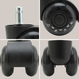 Office & Desk Chairs: 5X 2'' Twin Wheel Office Chair Casters - Slient Smooth, 11x22mm Stem