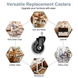 Office & Desk Chairs: 5X 3'' Rollerblade Style Wheels Office Chair Casters - Slient Smooth, 11x22mm Stem