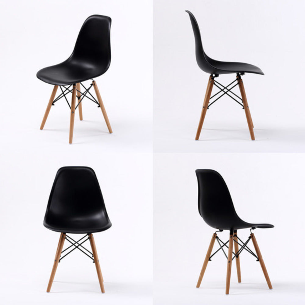 Kitchen & Dining Chairs: 2X Retro Dining Cafe Chair DSW BLACK