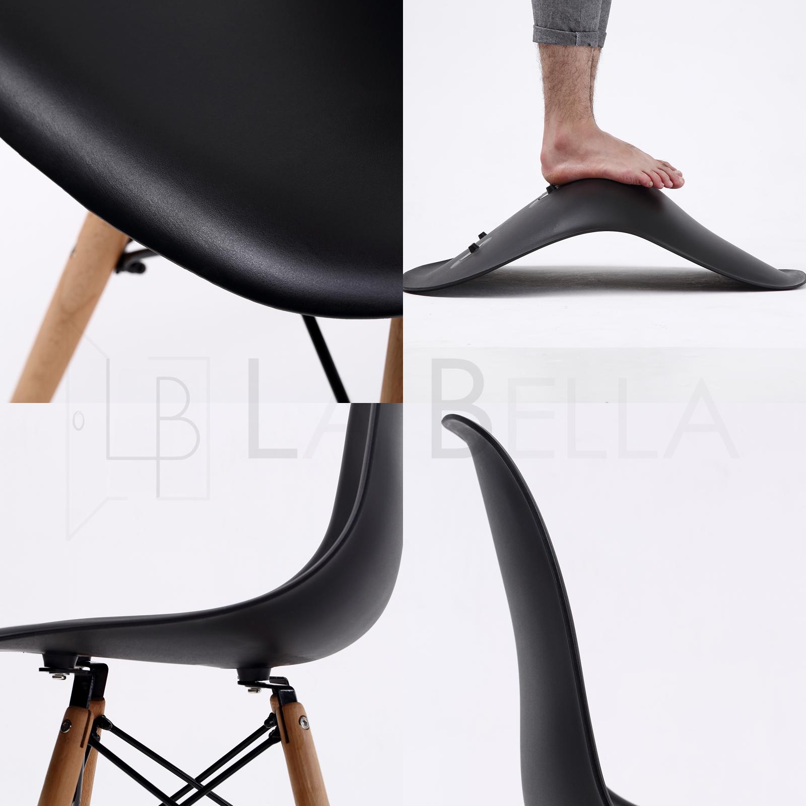 Kitchen & Dining Chairs: 4X Retro Dining Cafe Chair DSW BLACK