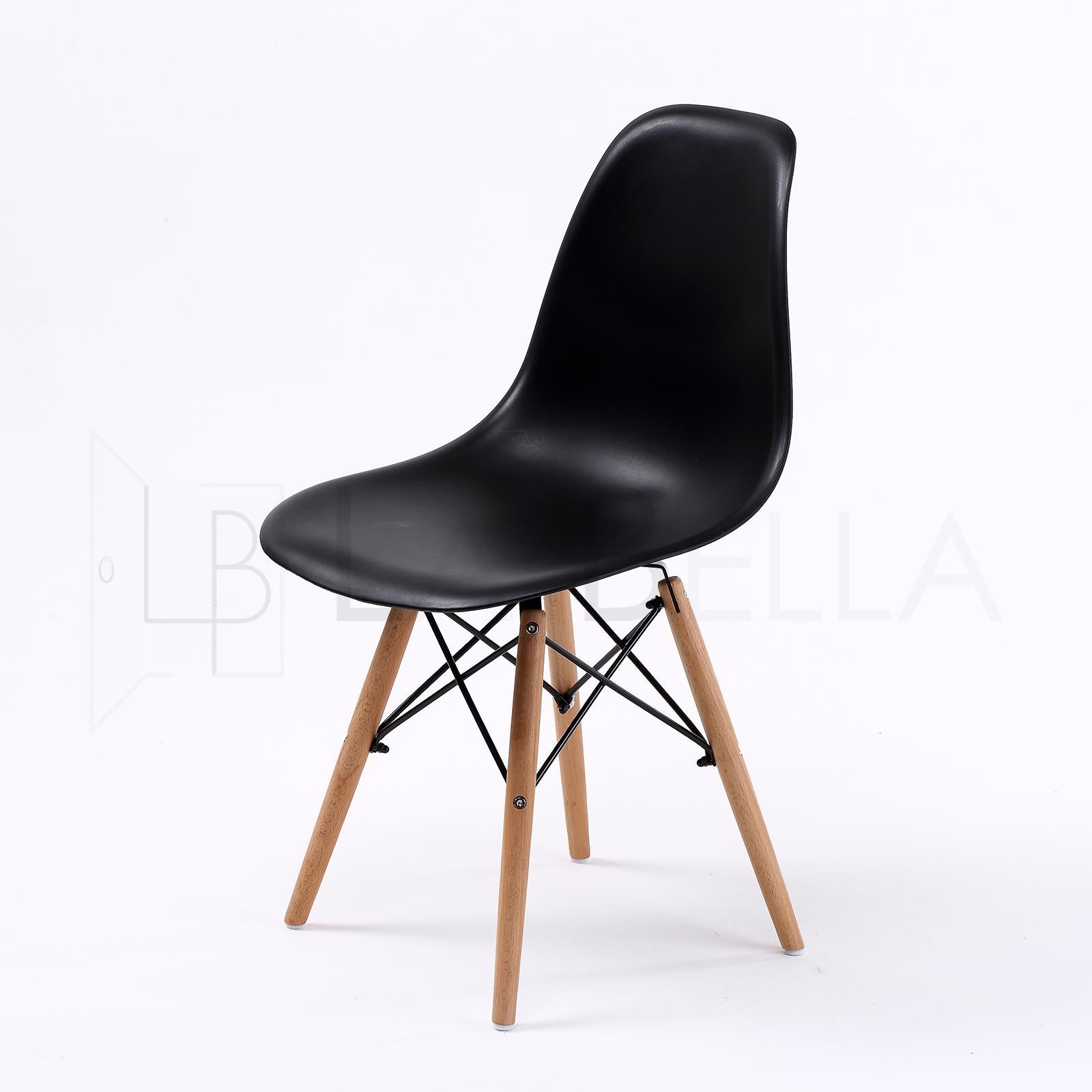 Kitchen & Dining Chairs: 4X Retro Dining Cafe Chair DSW BLACK