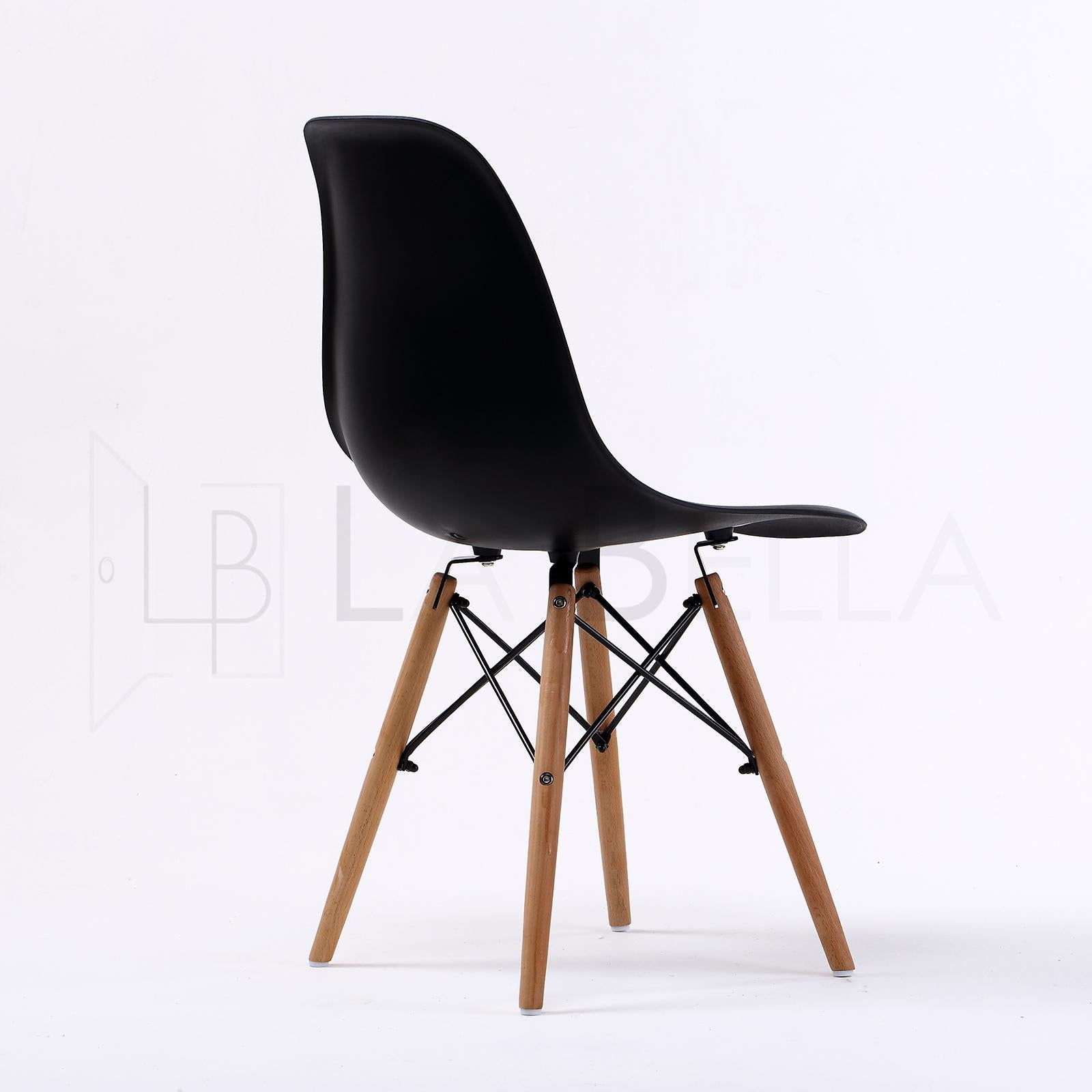 Kitchen & Dining Chairs: 4X Retro Dining Cafe Chair DSW BLACK