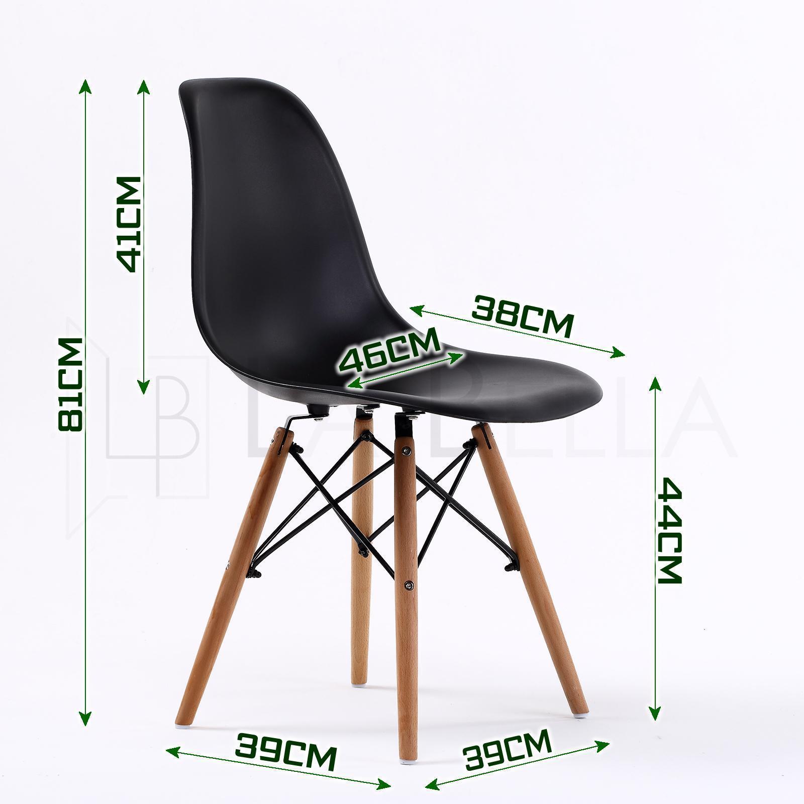 Kitchen & Dining Chairs: 4X Retro Dining Cafe Chair DSW BLACK