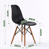 Kitchen & Dining Chairs: 4X Retro Dining Cafe Chair DSW BLACK