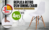 Kitchen & Dining Chairs: 4X Retro Dining Cafe Chair DSW WHITE