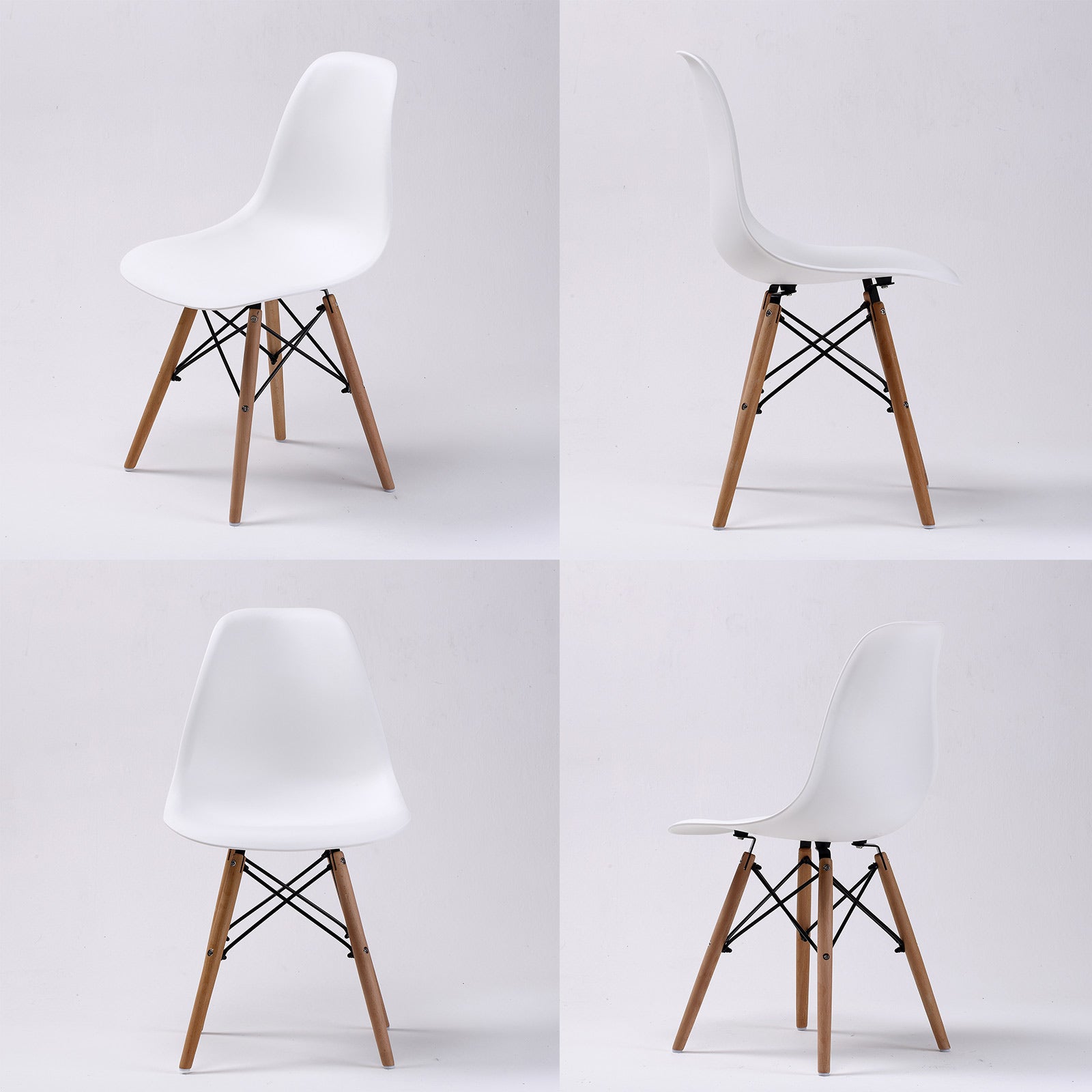 Kitchen & Dining Chairs: 4X Retro Dining Cafe Chair DSW WHITE