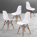 Kitchen & Dining Chairs: 4X Retro Dining Cafe Chair DSW WHITE