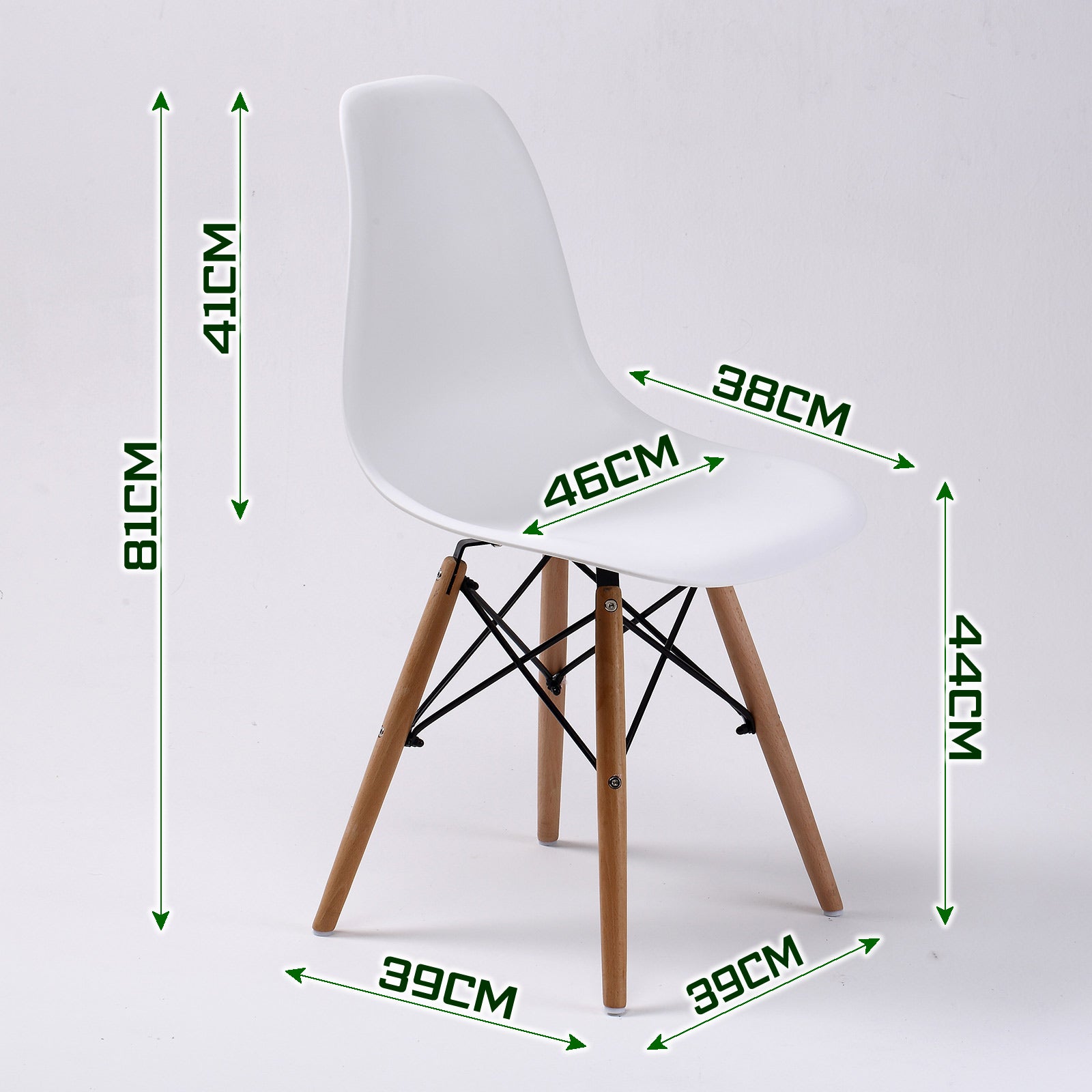 Kitchen & Dining Chairs: 4X Retro Dining Cafe Chair DSW WHITE