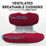 Office & Desk Chairs: Slender Chair Posture Correction Seat Floor Lounge Padded Stackable RED