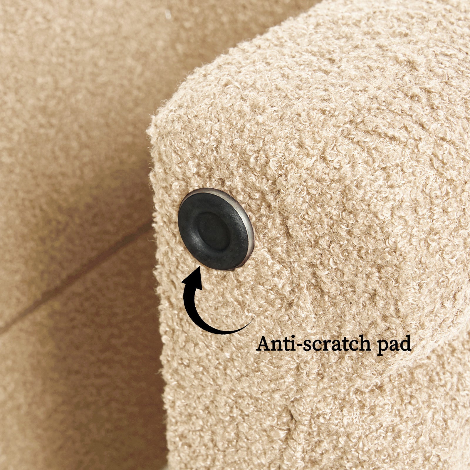 Ottomans & Footstools: Ridge Arch Ottoman Stool Teddy Fleece Fabric Foot Rest 45cm BEIGE
