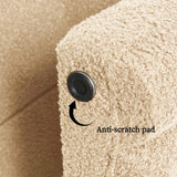 Ottomans & Footstools: Ridge Arch Ottoman Stool Teddy Fleece Fabric Foot Rest 45cm BEIGE