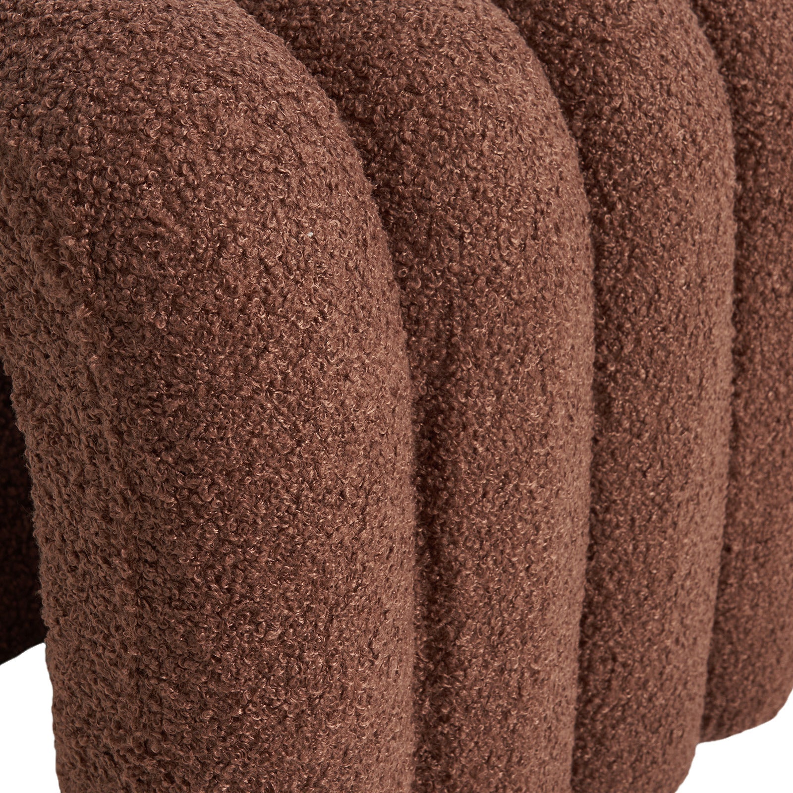 Ottomans & Footstools: 2X Ridge Arch Ottoman Stool Teddy Fleece Fabric Foot Rest 45cm BROWN
