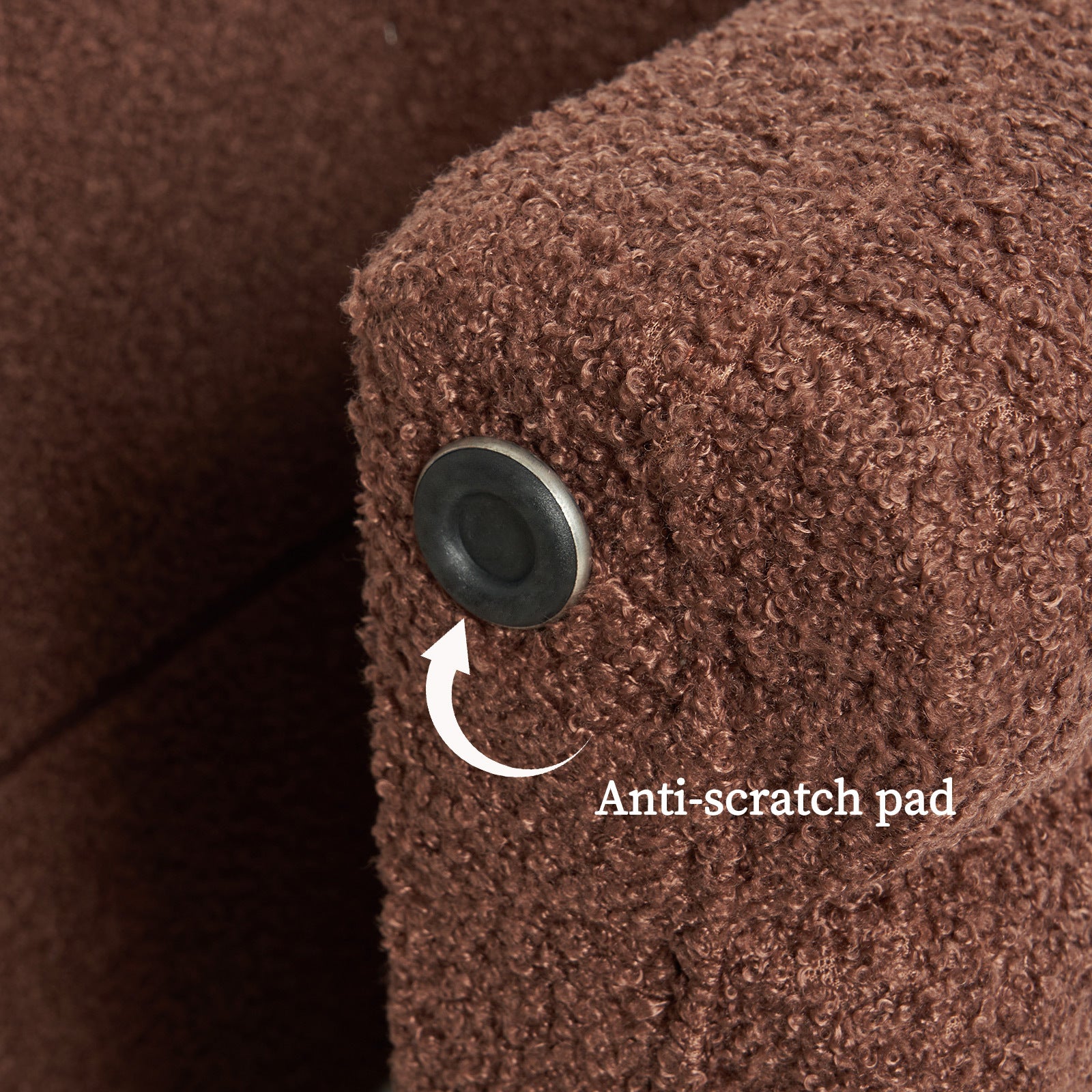 Ottomans & Footstools: 2X Ridge Arch Ottoman Stool Teddy Fleece Fabric Foot Rest 45cm BROWN