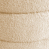 Ottomans & Footstools: Round Stacked Ottoman Stool Teddy Fleece Fabric Foot Rest 38cm BEIGE