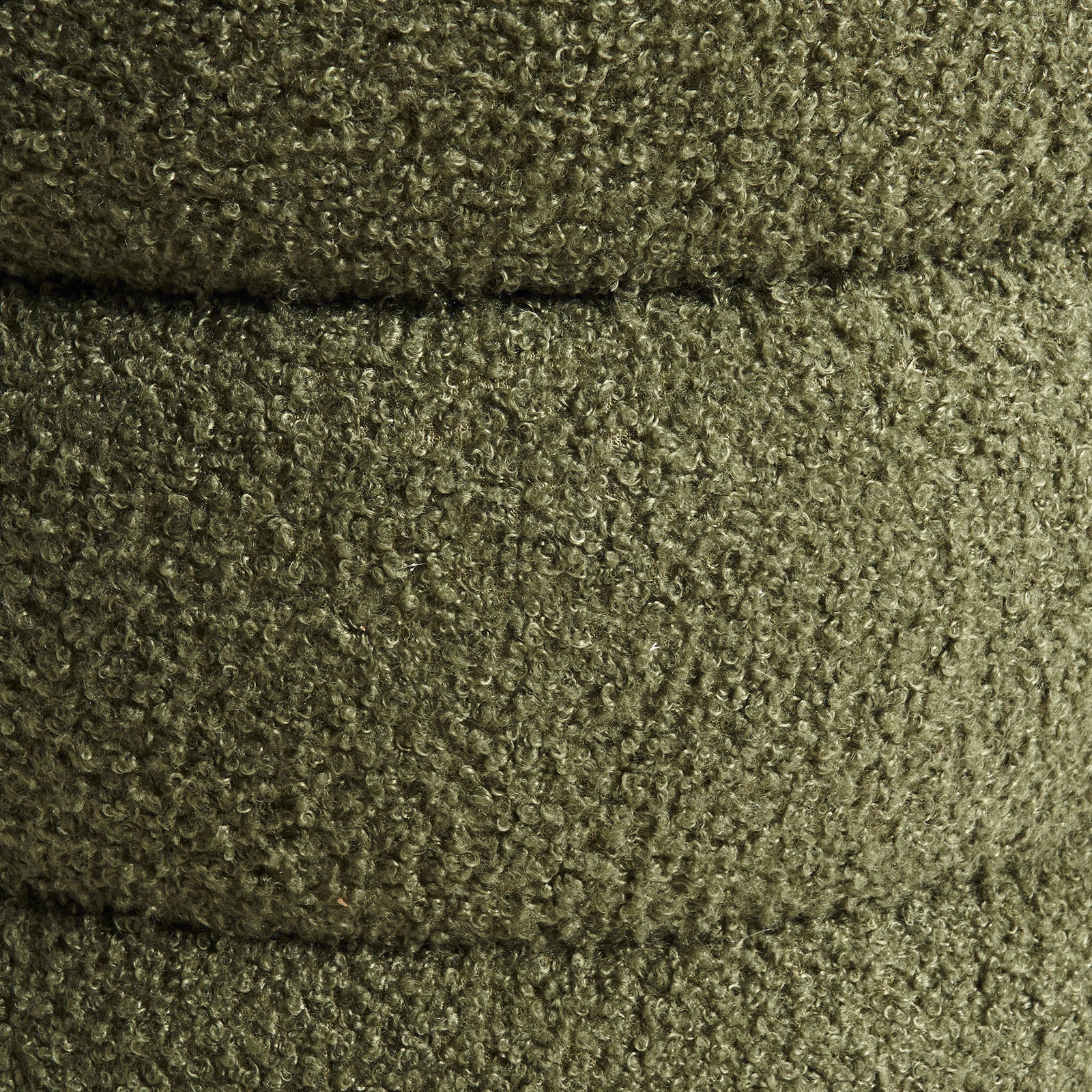 Ottomans & Footstools: Round Stacked Ottoman Stool Teddy Fleece Fabric Foot Rest 38cm GREEN