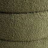 Ottomans & Footstools: Round Stacked Ottoman Stool Teddy Fleece Fabric Foot Rest 38cm GREEN