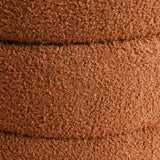 Ottomans & Footstools: Round Stacked Ottoman Stool Teddy Fleece Fabric Foot Rest 38cm ORANGE