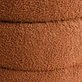 2X Round Stacked Ottoman Stool Teddy Fleece Fabric Foot Rest 38cm ORANGE