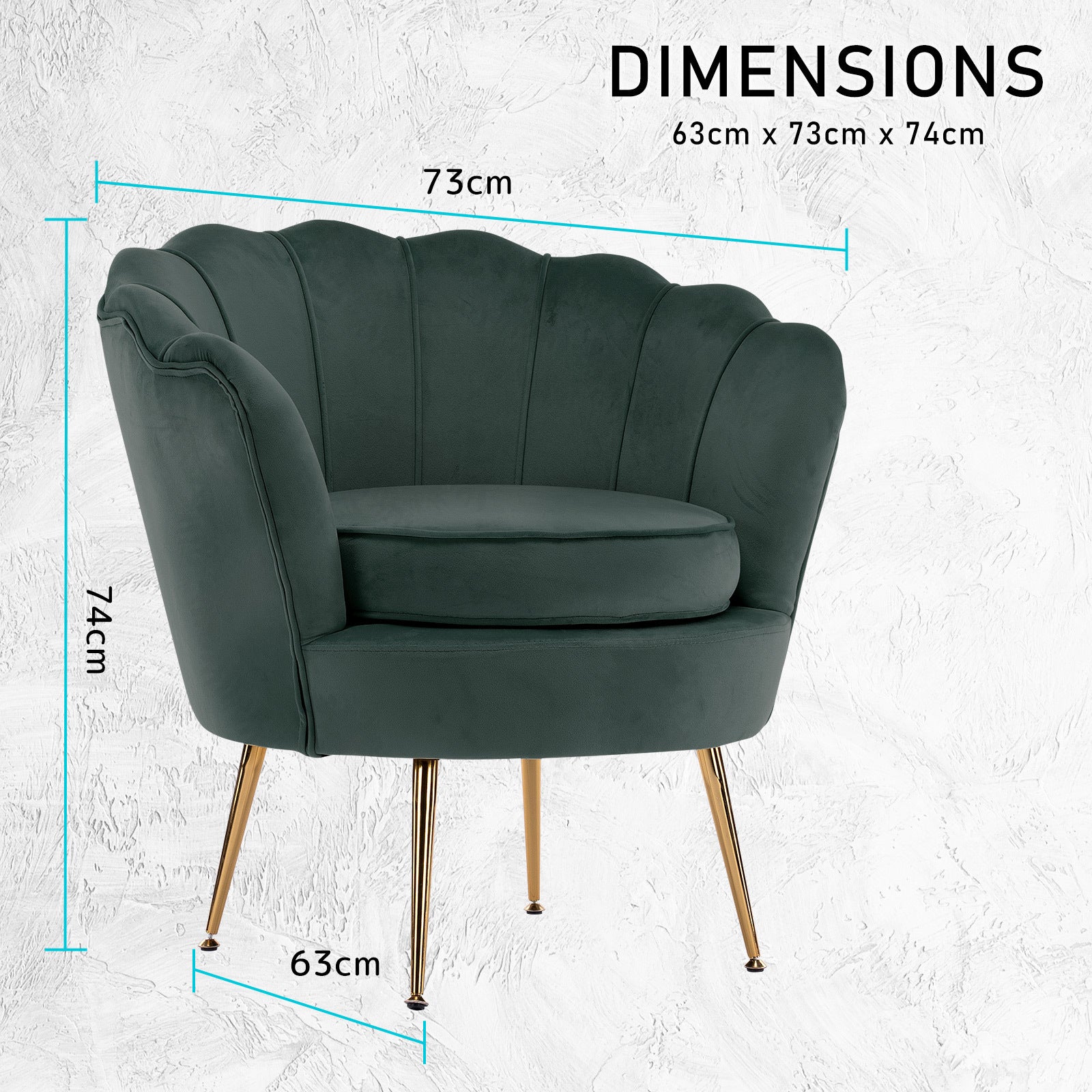 Bedside Tables: Armchair Padded Lounge Chair Accent Velvet Shell Scallop GREEN