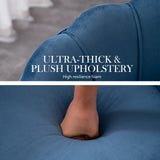 Bedside Tables: Armchair Padded Lounge Chair Accent Velvet Shell Scallop NAVY BLUE