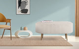 Ottomans & Footstools: Coffee Table Storage Ottoman - Corduroy Padded Blanket Box Bench ESME CREAM