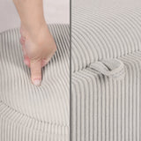 Ottomans & Footstools: Coffee Table Storage Ottoman - Corduroy Padded Blanket Box Bench ESME CREAM