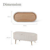 Ottomans & Footstools: Coffee Table Storage Ottoman - Corduroy Padded Blanket Box Bench ESME CREAM