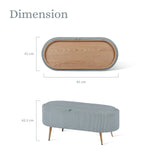 Ottomans & Footstools: Coffee Table Storage Ottoman - Corduroy Padded Blanket Box Bench ESME - DUSTY BLUE
