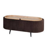 Ottomans & Footstools: Coffee Table Storage Ottoman - Velvet Padded Blanket Box Bench IRENE BROWN