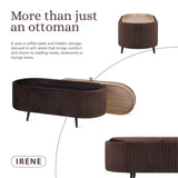 Ottomans & Footstools: Coffee Table Storage Ottoman - Velvet Padded Blanket Box Bench IRENE BROWN